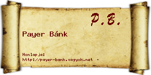 Payer Bánk névjegykártya